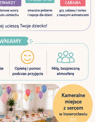 Przestrzeń przygotowana na urodziny dzieci